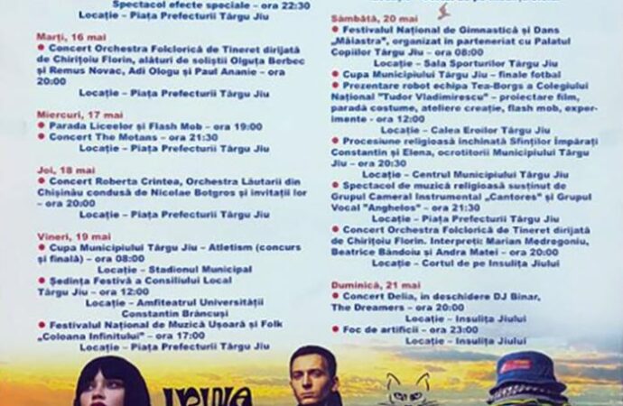 Ce artiști vin la Târgu Jiu de Zilele Orașului