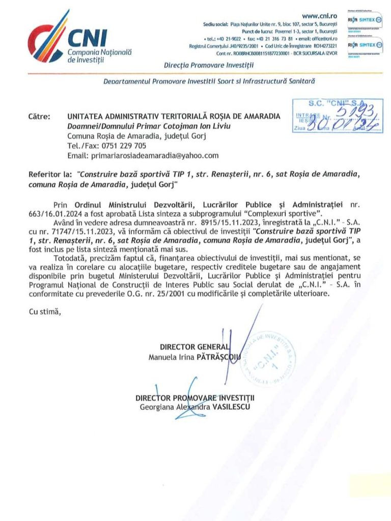 O nouă sală de sport, cu 180 de locuri, la Roşia de Amaradia - 13 martie 2024 AccentNews.ro