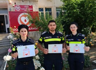 Gest exemplar al polițiștilor gorjeni: primii care au donat sânge pentru Georgiana!