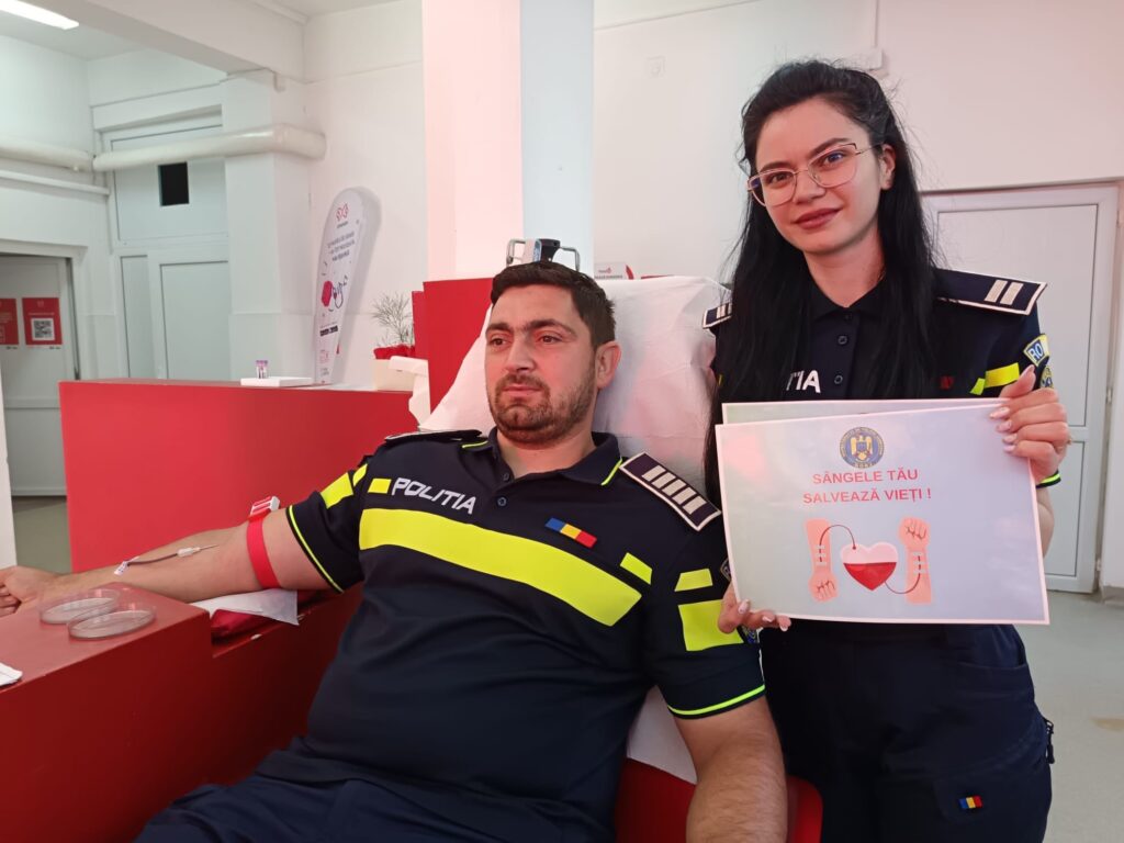 Gest exemplar al polițiștilor gorjeni: primii care au donat sânge pentru Georgiana! - 5 iunie 2025 AccentNews.ro