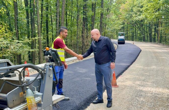 Consiliul Județean Vâlcea asfaltează drumul prin pădurea Șirineasa 1 Consiliul Județean Vâlcea asfaltează drumul prin pădurea Șirineasa
