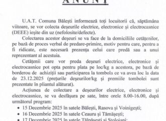 Campanie de colectare a deșeurilor electrice la Bălești