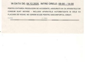 Godinești rămâne temporar fără gaze pe 4 decembrie
